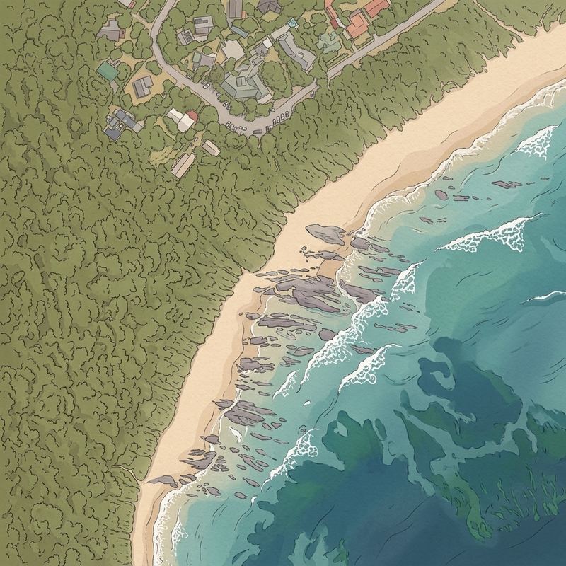 Aerial map of Nature's Valley Beach