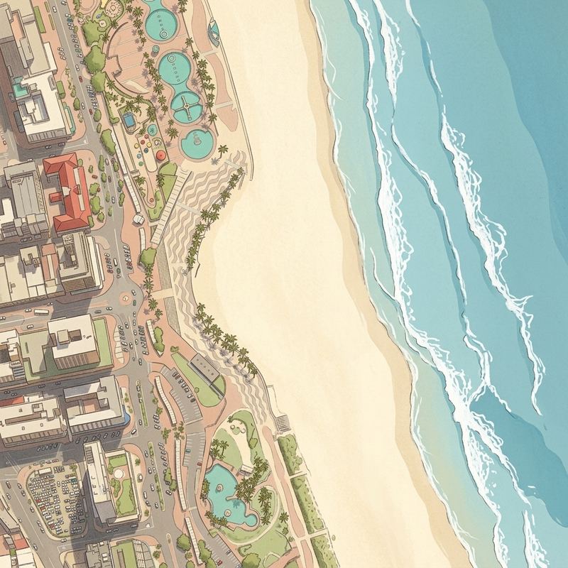 Aerial map of New Beach