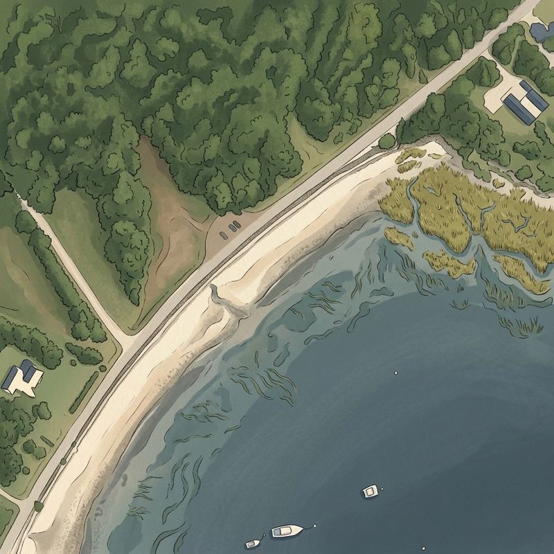 Aerial map of Newbury Neck Beach