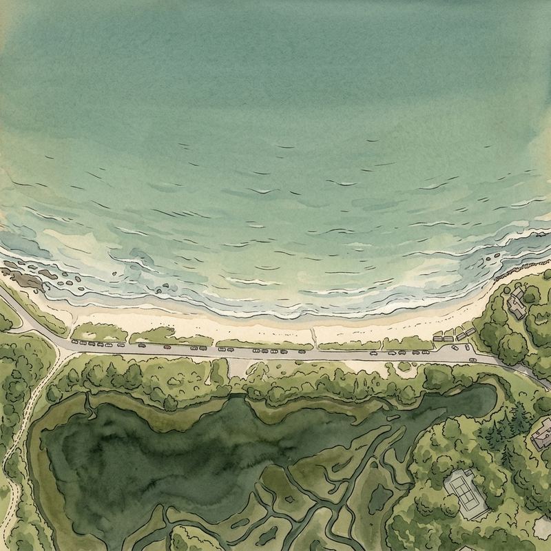 Aerial map of Nobska Beach