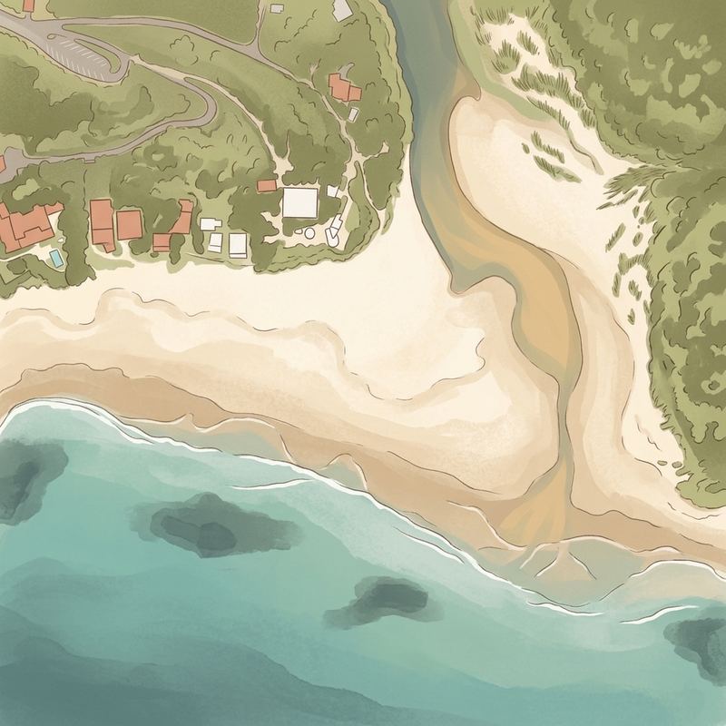 Aerial map of Noetzie beach