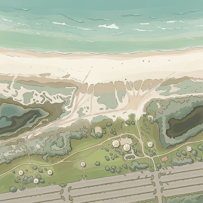 Aerial map of North Beach At Fort DeSoto Park