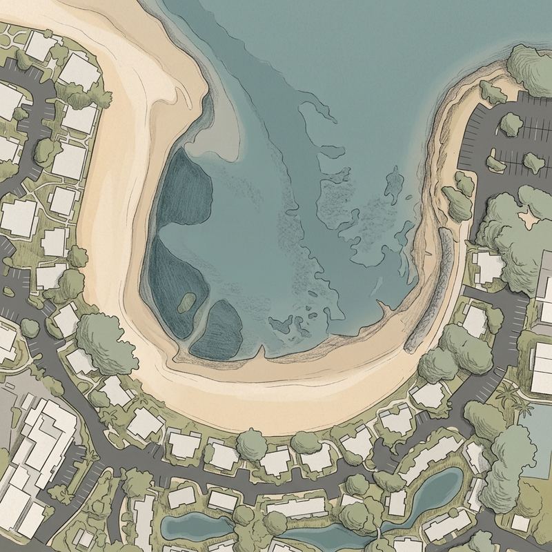 Aerial map of North Cove Beach