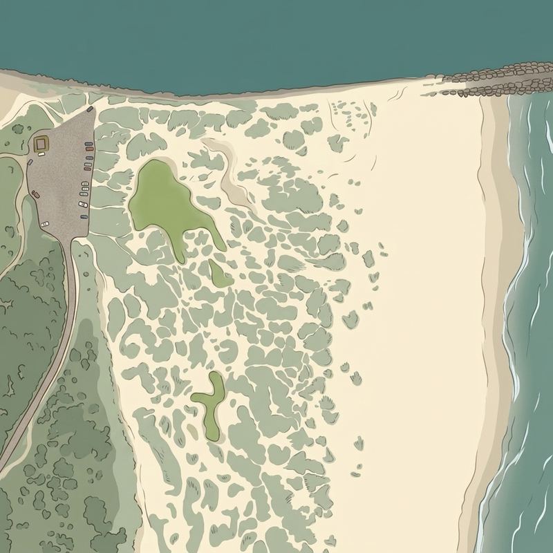 Aerial map of North Jetty Beach