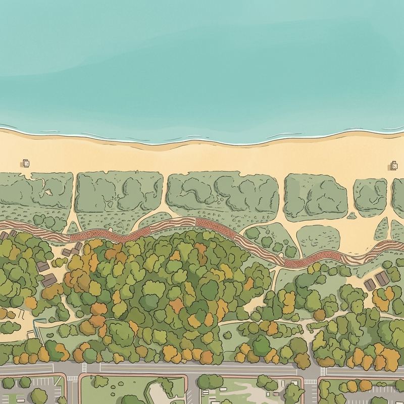 Aerial map of North Shore Park Beach