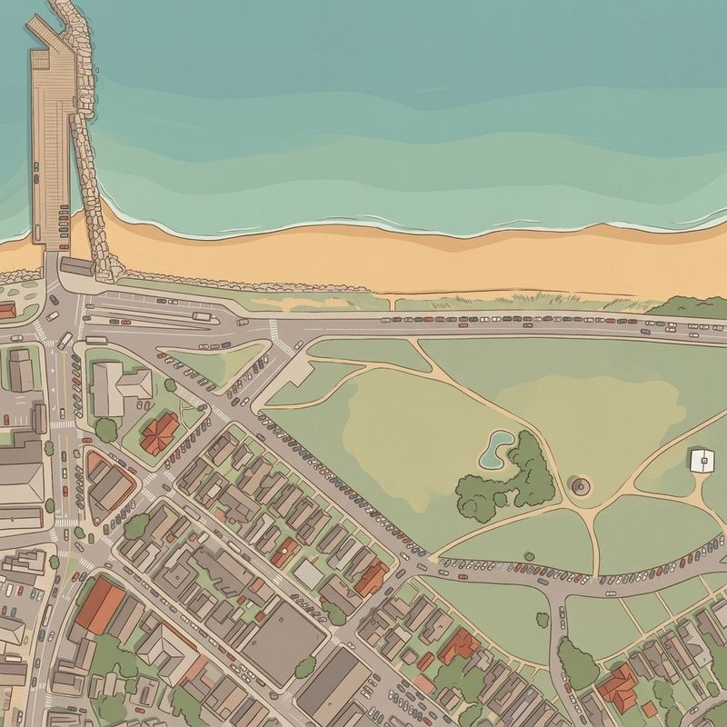 Aerial map of Oak Bluffs Town Beach