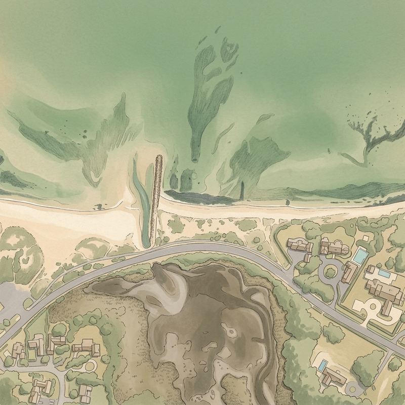 Aerial map of Ocean Avenue Beach