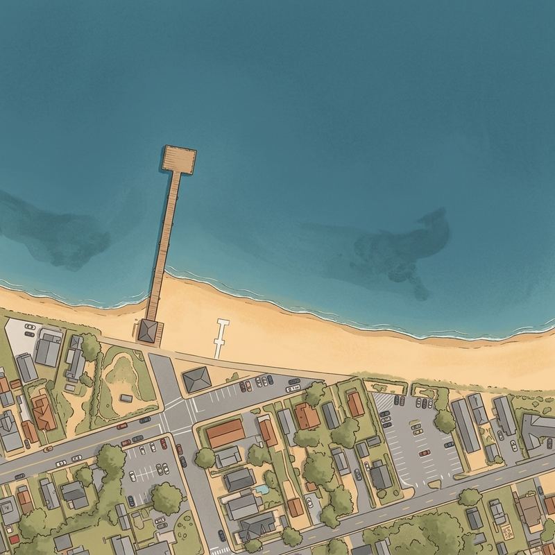 Aerial map of Ocean Gate Beach