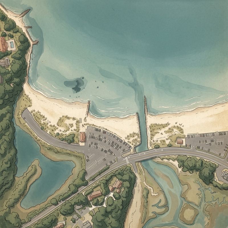 Aerial map of Old Silver Beach