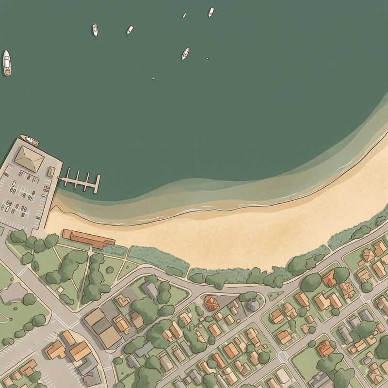 Aerial map of Onset Beach