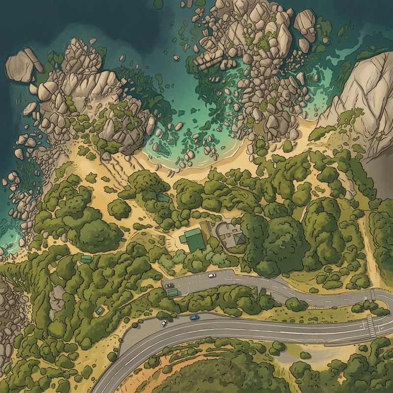 Aerial map of Oudekraal Beach
