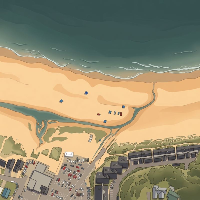 Aerial map of Pacific City Beach