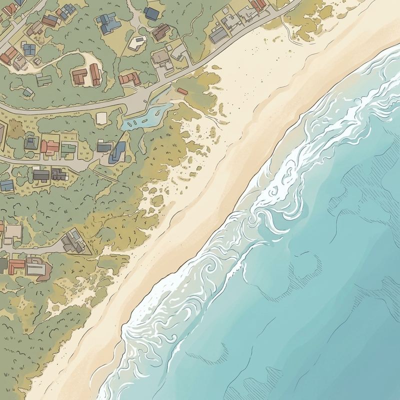 Aerial map of Paradise Beach Childrens Beach Play Ground And Park