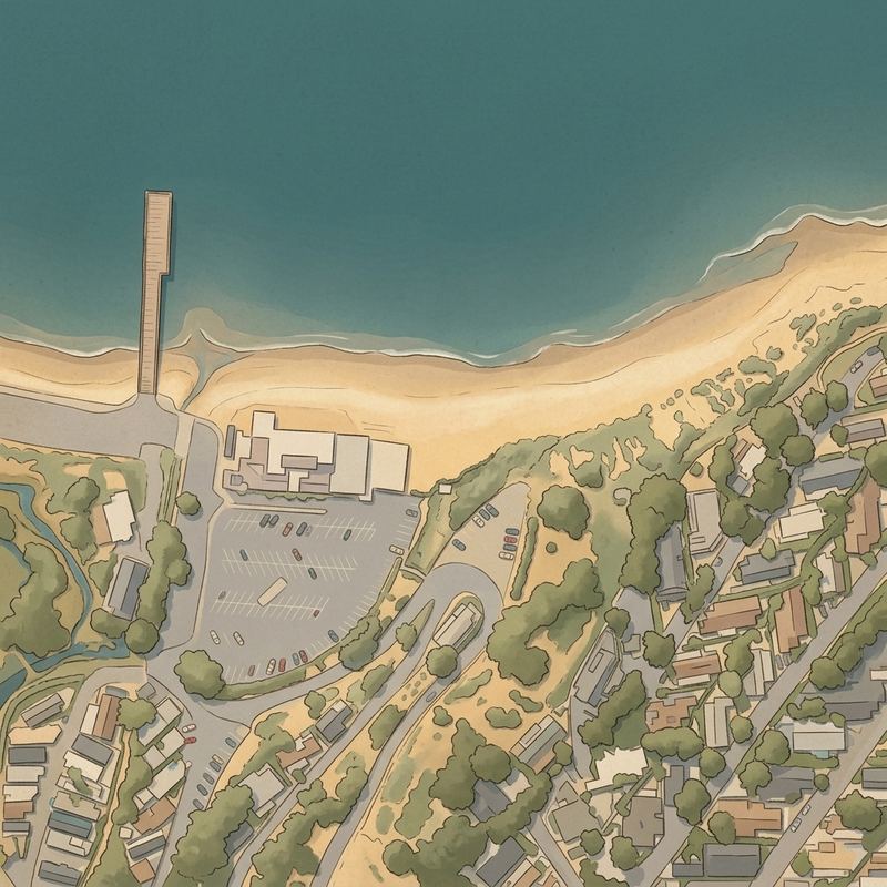 Aerial map of Paradise Cove Beach
