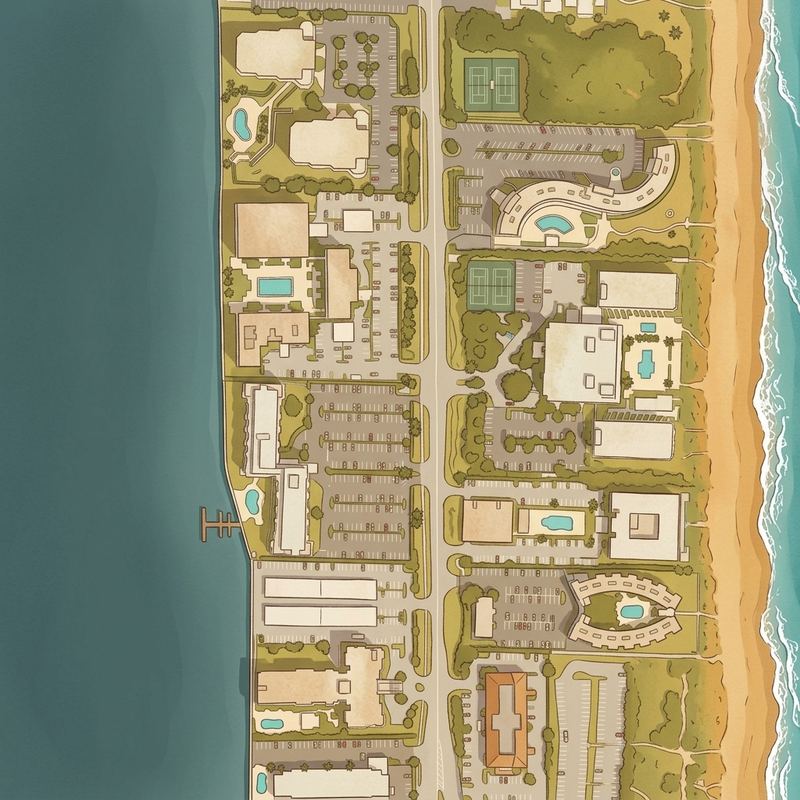 Aerial map of Playa del puente