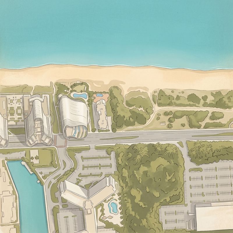 Aerial map of Playa Naturista