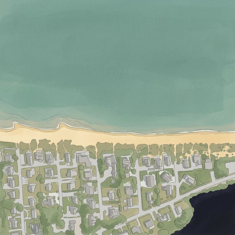 Aerial map of Popponesset Peninsula