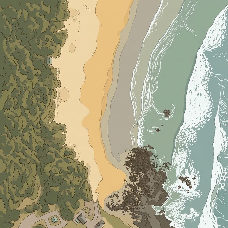 Aerial map of Port Edward Beach