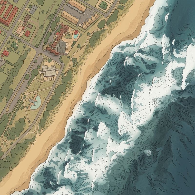 Aerial map of Port Shepstone Beach