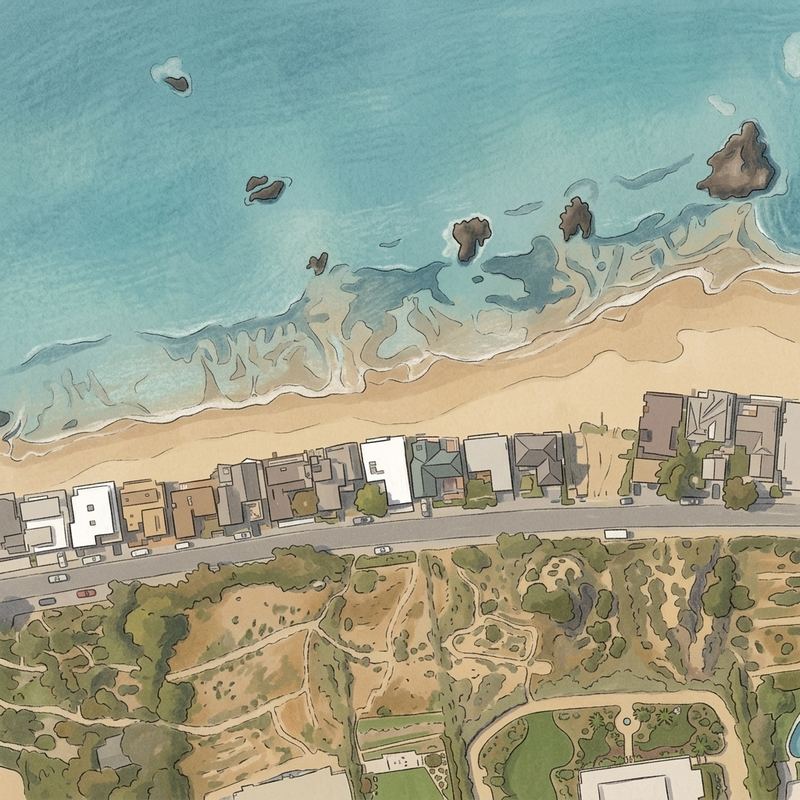 Aerial map of Puerco Beach