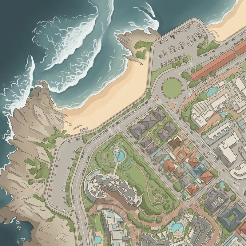 Aerial map of Queen's Beach