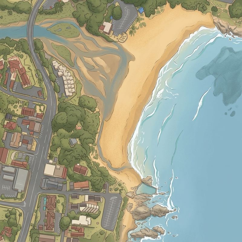 Aerial map of Ramsgate Beach