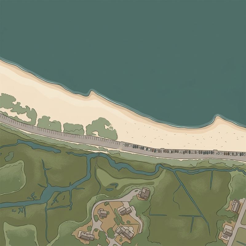 Aerial map of Red River Beach