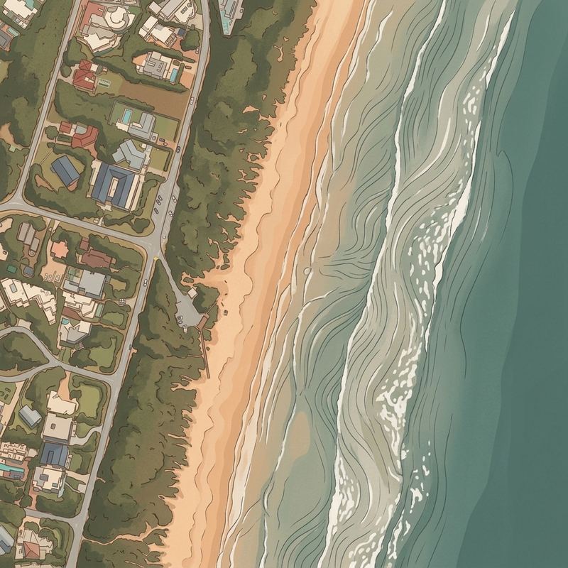 Aerial map of Robberg 5 Beach
