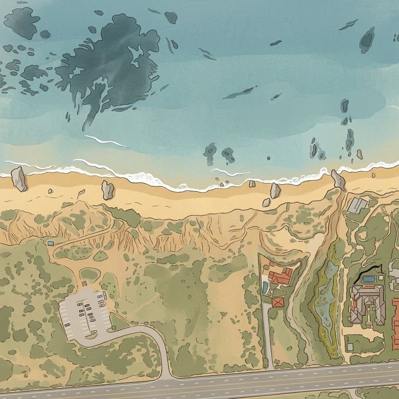 Aerial map of Robert H. Meyer Memorial State Beach