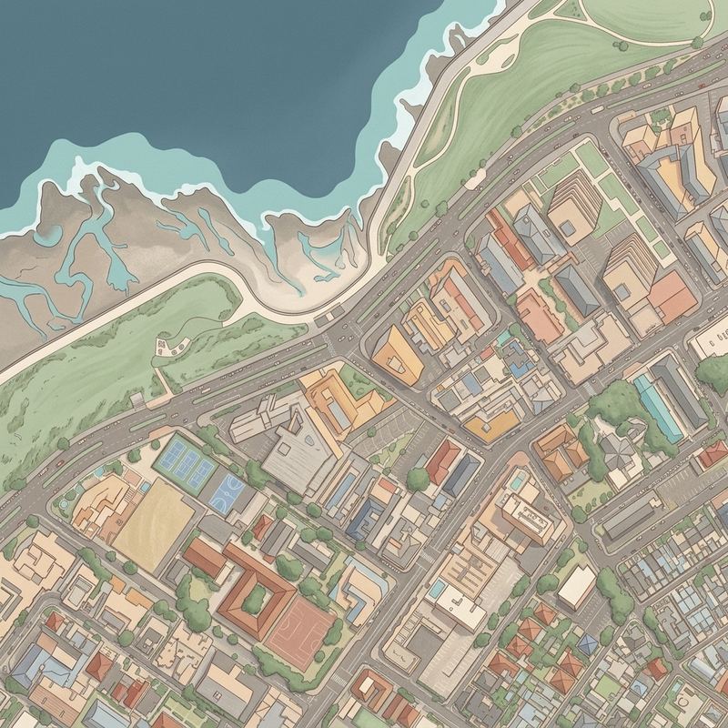 Aerial map of Rocklands Beach