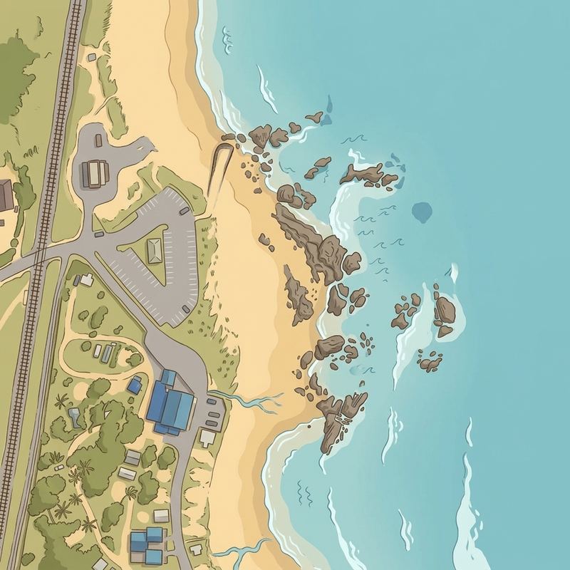 Aerial map of Rocky Bay
