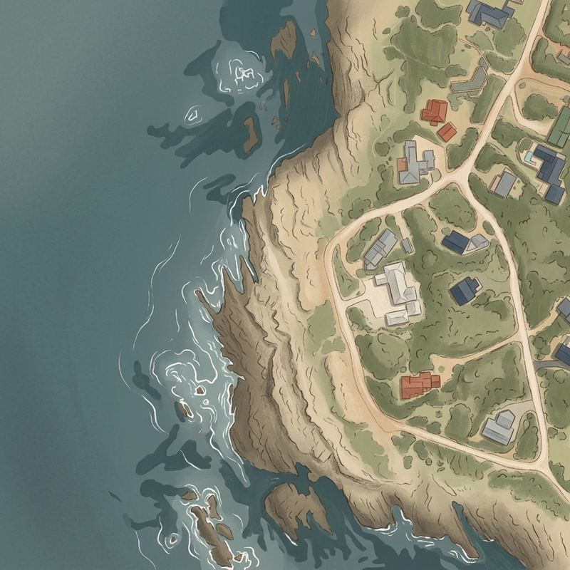 Aerial map of Rocky Beach