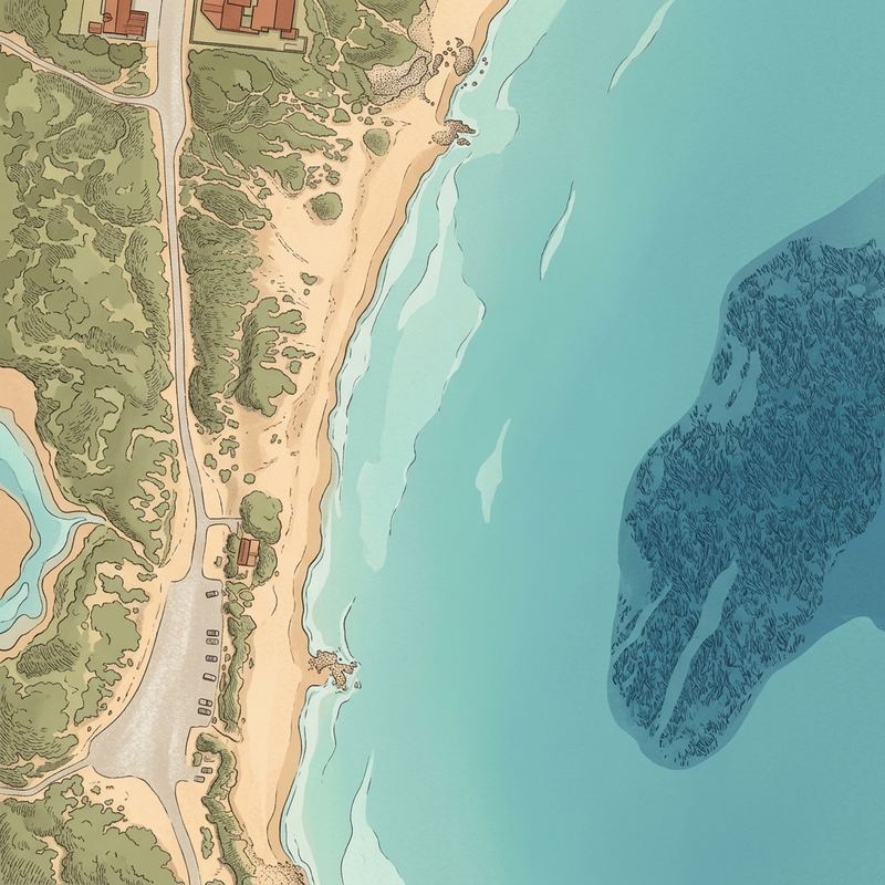 Aerial map of Roman Beach, Waenhuiskrans Nature Reserve