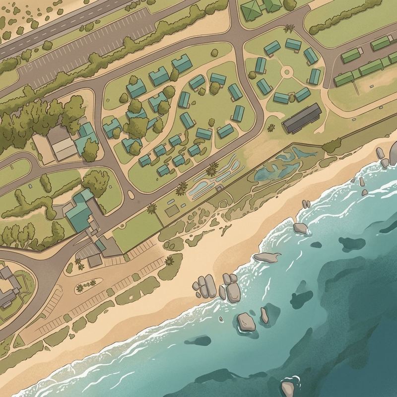 Aerial map of Saldanha Beach Area