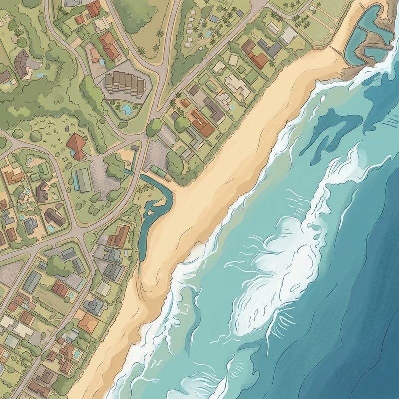 Aerial map of Salt Rock Beach