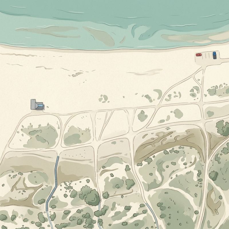 Aerial map of Sand Key Beach