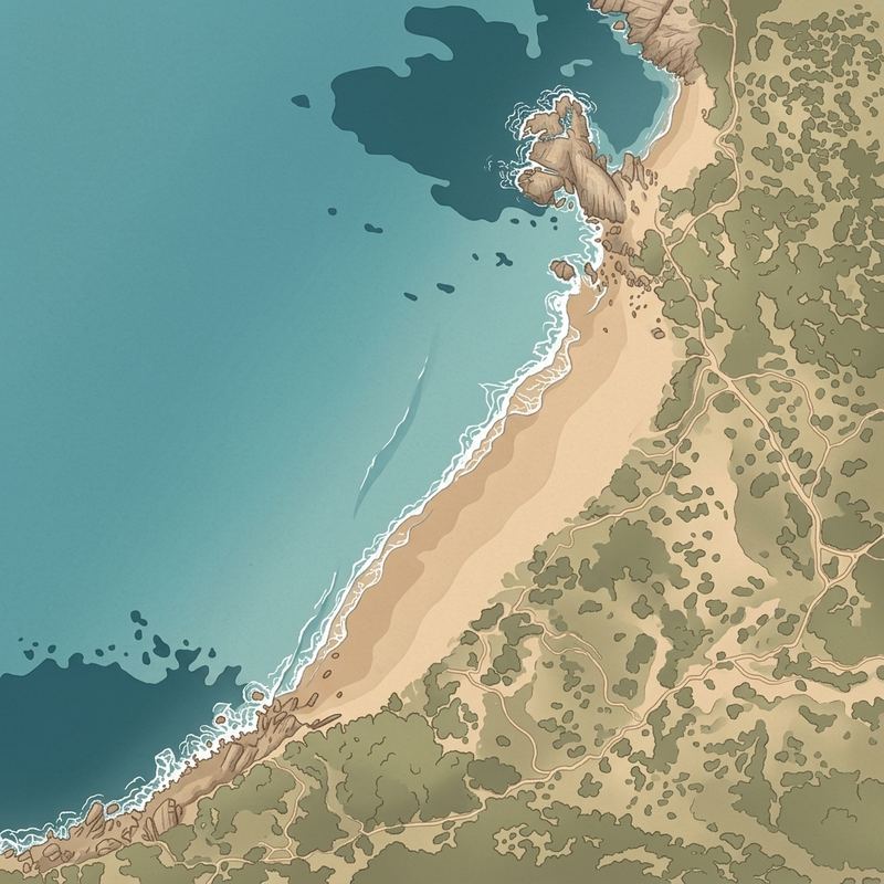 Aerial map of Sandy Bay, Cape Town