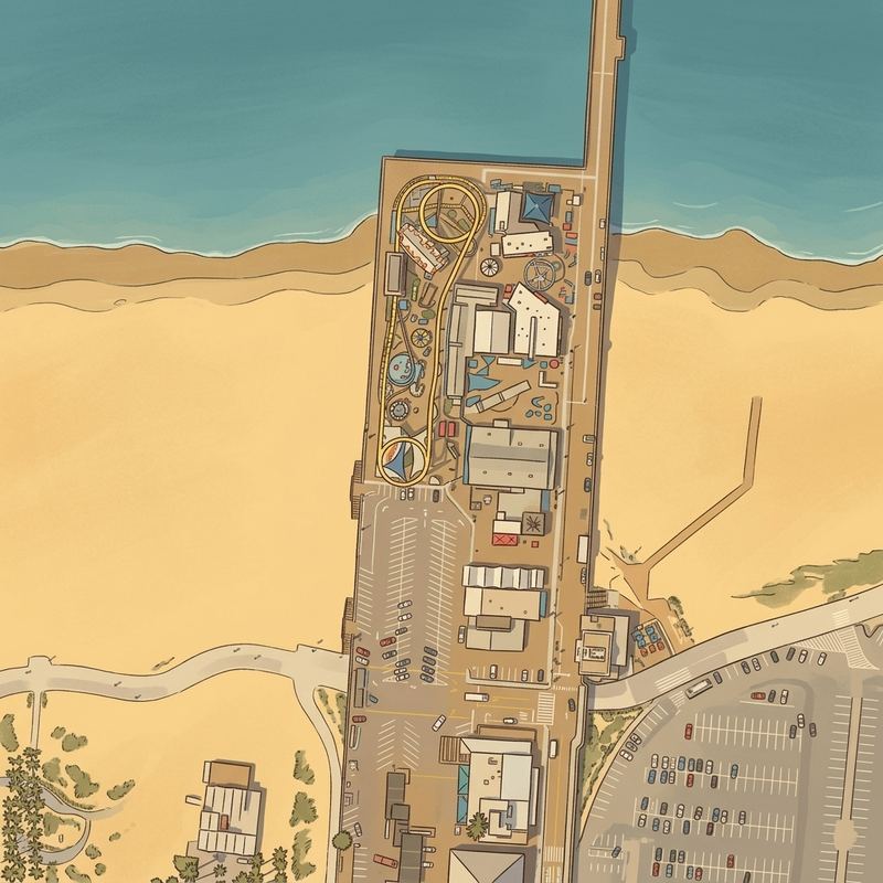 Aerial map of Santa Monica Beach