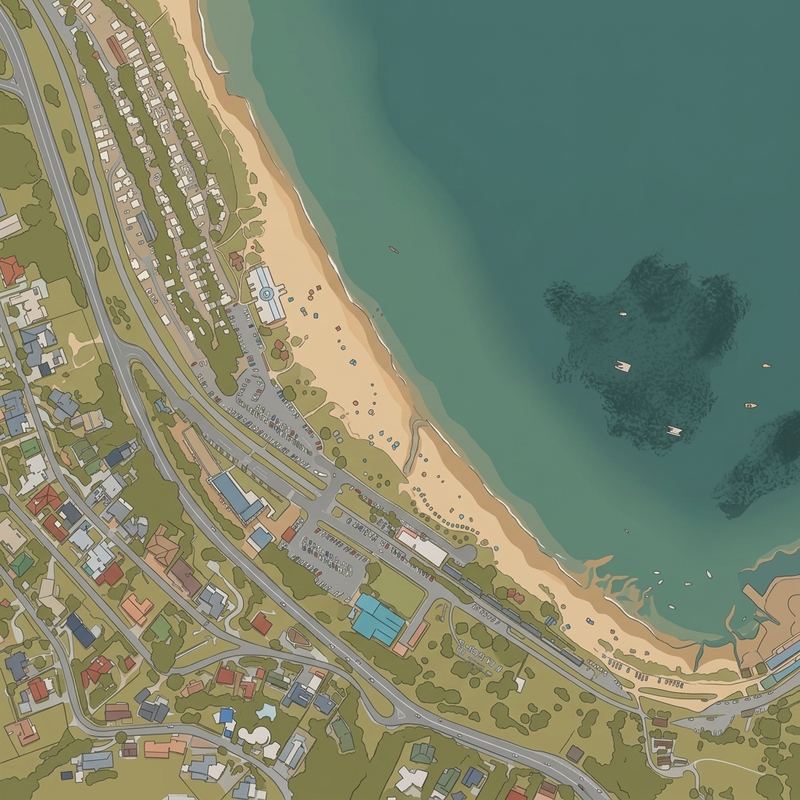 Aerial map of Santos Beach Mosselbay