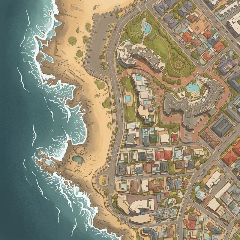 Aerial map of Saunders Rock Beach