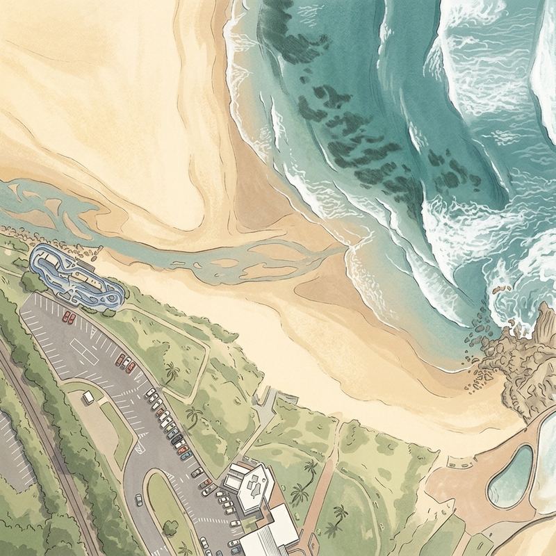 Aerial map of Scottburgh Beach