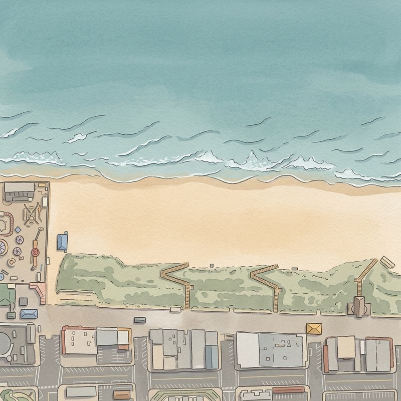 Aerial map of Seaside Heights Beach