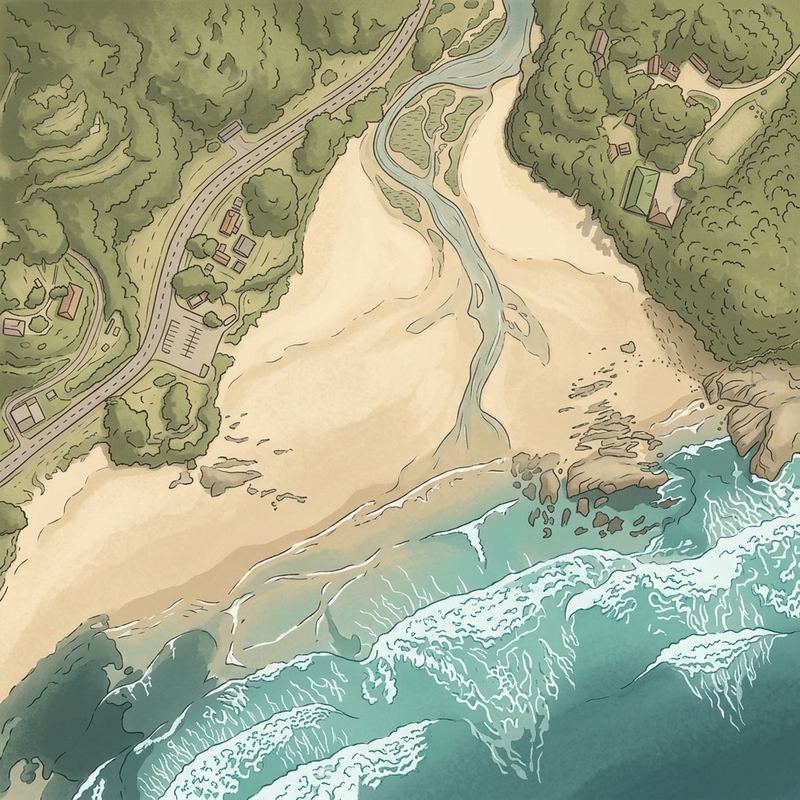 Aerial map of Second Beach