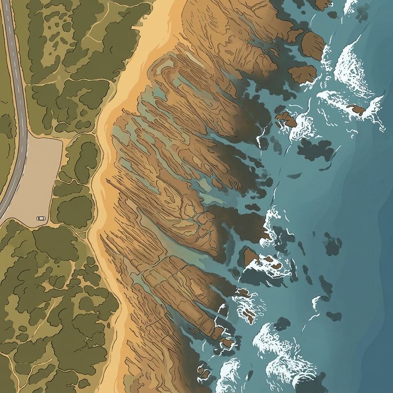 Aerial map of Secrets Beach