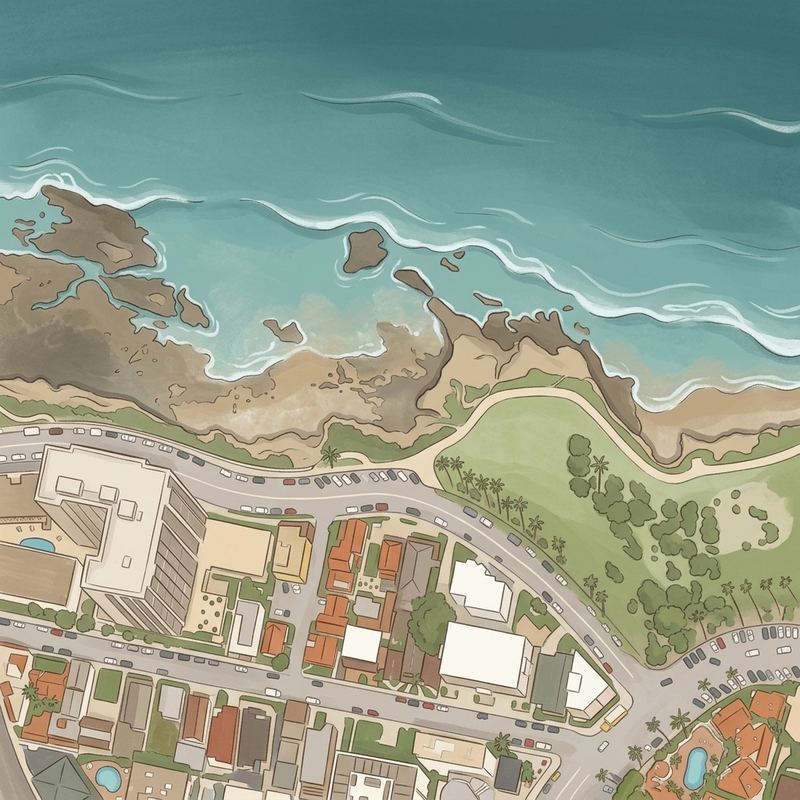Aerial map of Shell Beach