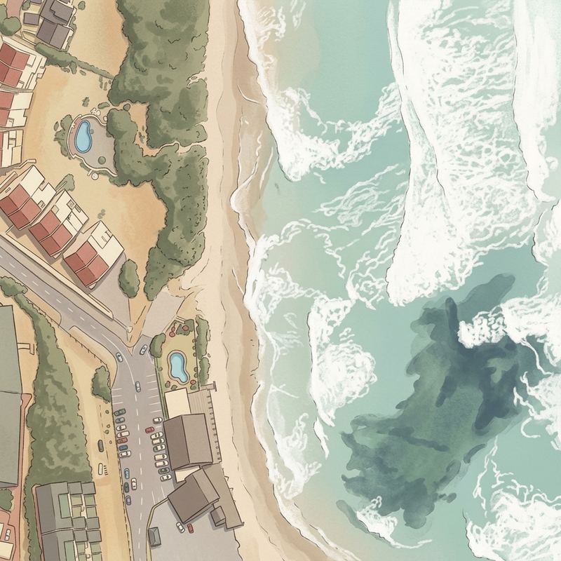 Aerial map of Shelly Beach
