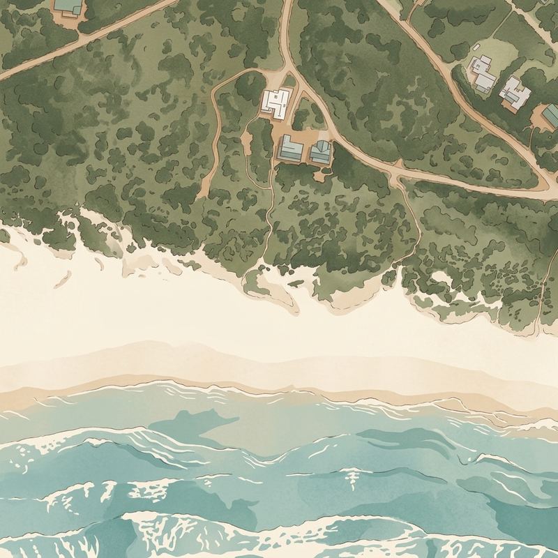 Aerial map of Silver Sands Beach