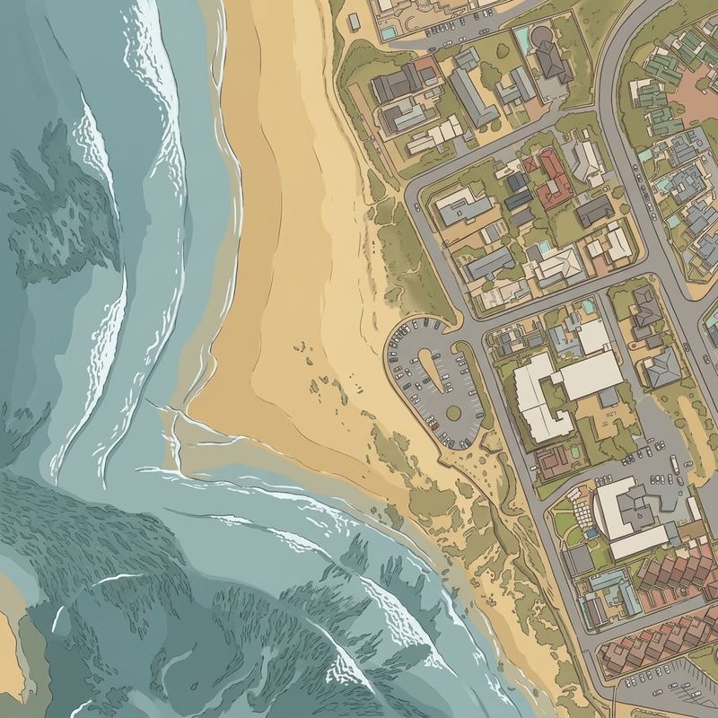 Aerial map of Small Bay Beach Bloubergstrand