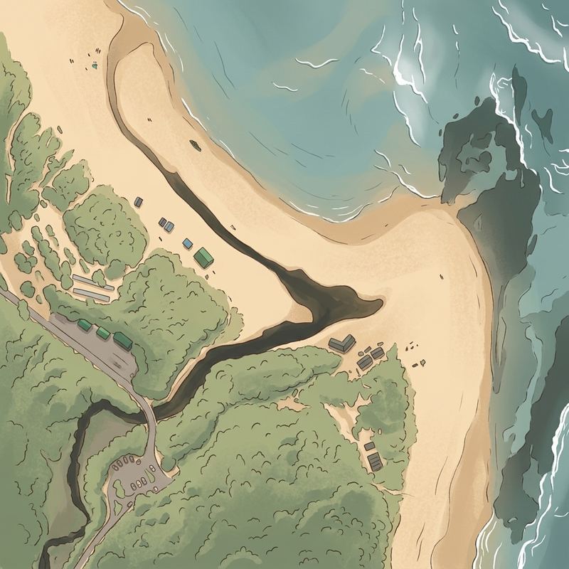 Aerial map of Sodwana Bay