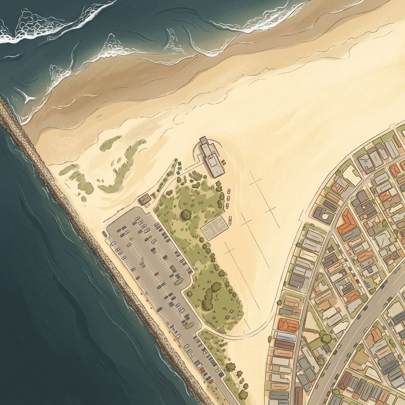 Aerial map of South Mission Beach, San Diego